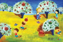 儿童画秋天：秋夜