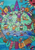 绿色家园儿童画：生活环保