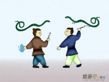 蛇的简笔画：画蛇添足的故事