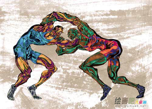 体育运动简笔画：摔跤的比赛程序