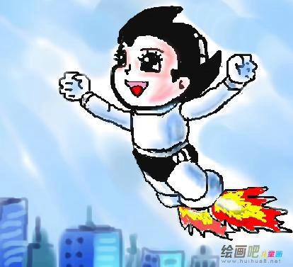 动漫人物简笔画：铁臂阿童木