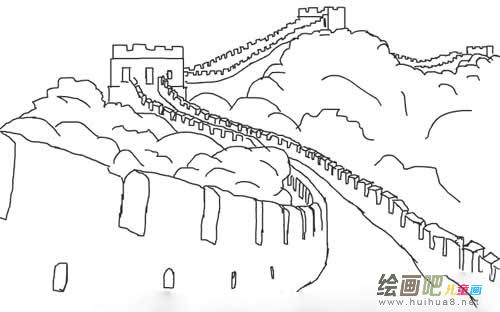 长城简笔画：慕田峪长城