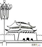 天安门广场简笔画：人民大会堂