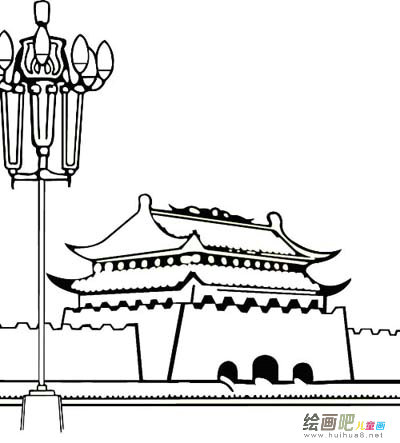 天安门广场简笔画：人民大会堂