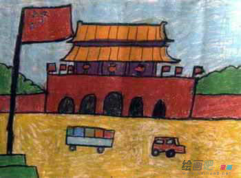 天安门简笔画：英雄纪念碑（二）