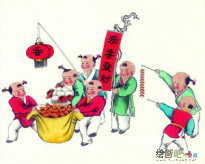 春节儿童画：小年