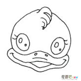 小鸭子简笔画：鸭子和月亮