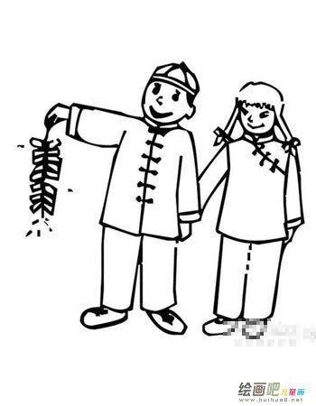 鞭炮简笔画