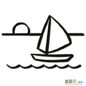 帆船简笔画