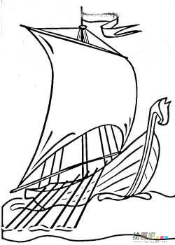 帆船简笔画