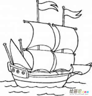 帆船简笔画