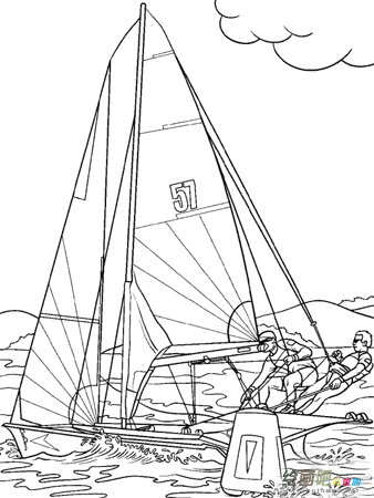 帆船简笔画