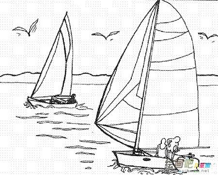 帆船简笔画
