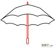 雨伞简笔画：铅笔伞