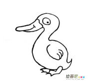 小鸭子简笔画：爱美的小鸭子