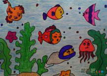 海洋生物简笔画：海中鸳鸯——蝴蝶鱼