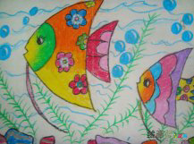 海洋生物简笔画：刺盖鱼