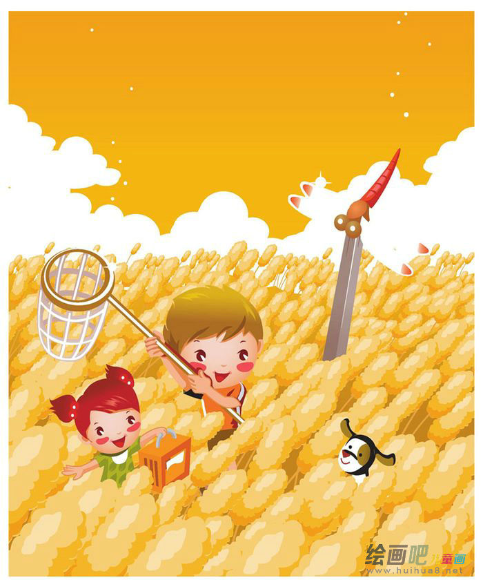儿童画秋天