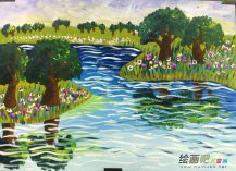 儿童画春天：聆听春天的脚步