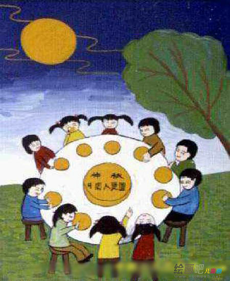 中秋节儿童画