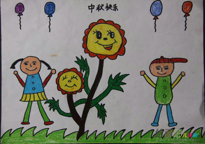 中秋节儿童画