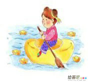 庆元旦儿童画：元旦摘草莓