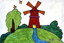 水彩画：撒盐法