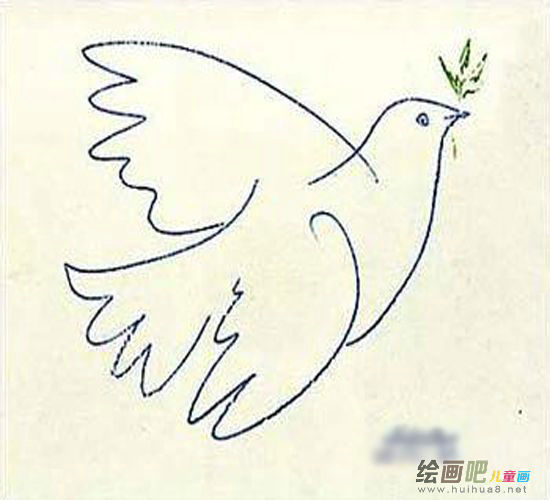 和平鸽简笔画