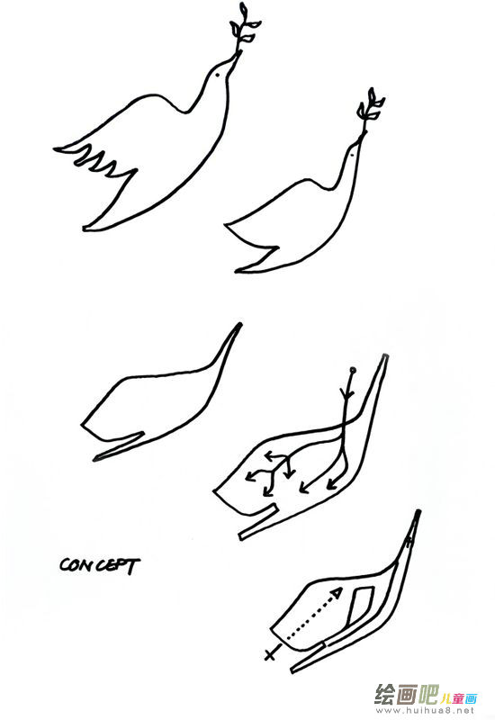 和平鸽简笔画