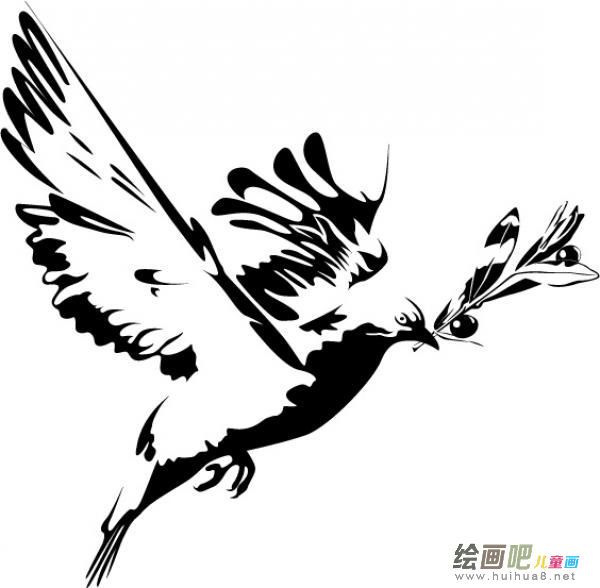 和平鸽简笔画