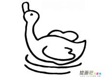 小鸭子简笔画：栖鸭