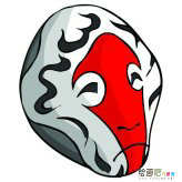 脸谱简笔画：净角金银色脸