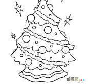 圣诞树简笔画：圣诞树装饰