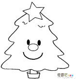 圣诞树简笔画：学做圣诞树