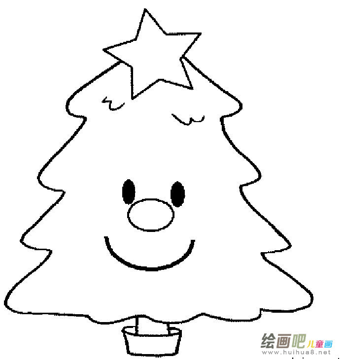 圣诞树简笔画：学做圣诞树