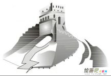 长城简笔画：长城资助商巴清