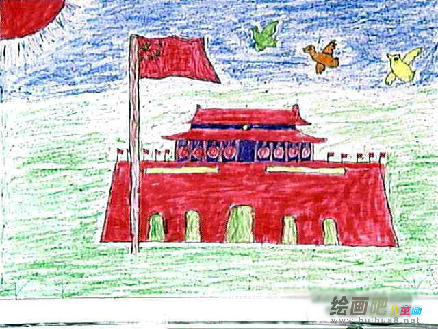 天安门简笔画：去北京天安门