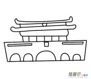 天安门简笔画：天安门的团结柱