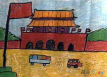 天安门简笔画：游天安门广场