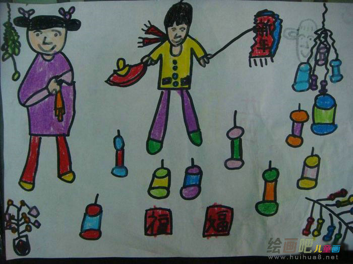 鞭炮简笔画