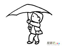 雨伞简笔画：做花伞