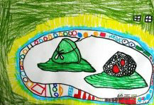 粽子简笔画：鲁山槲坠