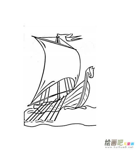 帆船简笔画