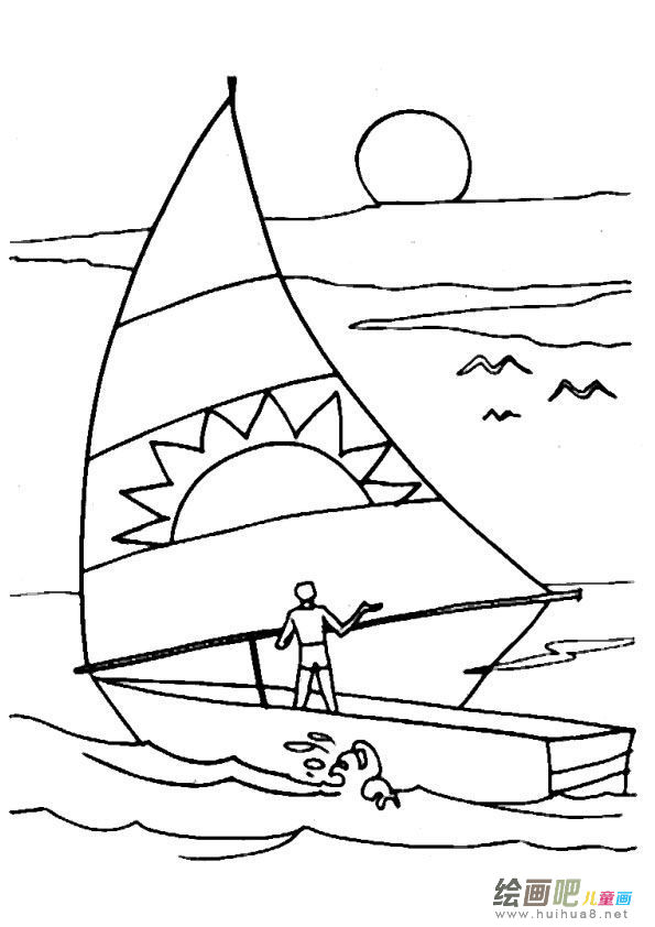帆船简笔画