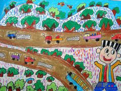 绿色家园儿童画：美丽的绿色家园