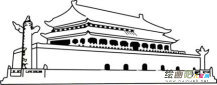 天安门简笔画：天安门的石狮子