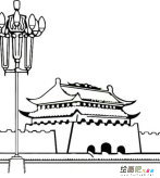 天安门简笔画：紫禁城中心