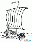 帆船简笔画：黑帆船