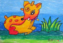 水彩画：悲哀的小鹿