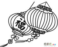 灯笼简笔画：挂灯笼